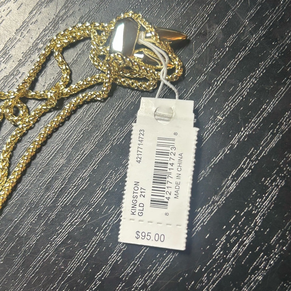 Kendra Scott Kingston Long Tassel Pendant Necklace- Gold Tone Mother Pearl Style - Picture 3 of 5